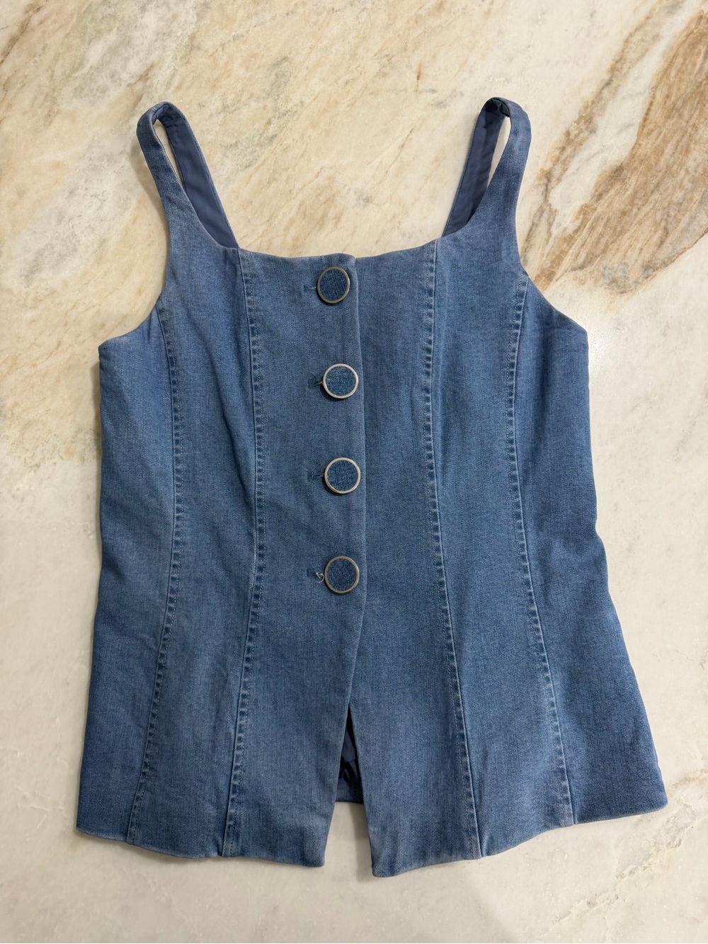 NWT Jason Wu Denim Button Front Vest Medium Wash Size 4